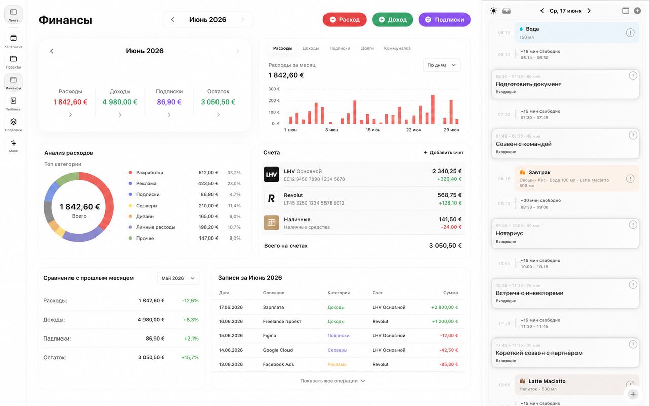 Planora finances on MacBook